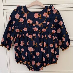 Pink Chicken Floral Bubble Onesie